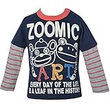 2016年 秋冬 ZOOMIC ART ズーミックアート レイヤード風 長袖Ｔシャツ くま・かえる ネイビー◇95cm