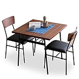 ダイニングセット タモ材 天然木 木製 ダイニング テーブル 3点セット 2人掛け 75cm ブラウン