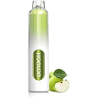 HOOLOO 電子タバコ 充電式 大容量 ベイプ vape 6500口吸引可能 爆煙 持ち運び 使い捨て 水蒸気タバコ シーシャ 禁煙グッズ 電子たばこ 10種類フレーバー ニコチン無し タール無し（グリーンアップル）