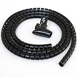 CableWholesale 's 5 ft分割ルームケーブルラップ、ブラック、25 mm直径ケーブル管理、ラップwithツール