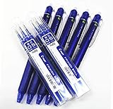 パイロット フリクションボールノック 消せるゲルインクペン 細字 0.5mm ブルーインク 5本&6本のゲルインクペン替芯 1本入りバリューセット