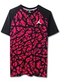(Jordan)ジョーダン キッズ/ジュニア カモフラージュ Elephant Tシャツ (キッズサイズ：M, 赤黒白) [並行輸入品]