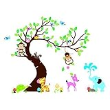 Hozoyo The owl monkey paradise" Lovely blooms zoo nursery children's room decorative wall stickers K