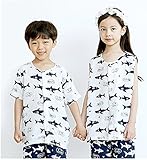 【あるこんたるこん】(TB-N) ルームウェア ペコシャーク ベビー キッズ ジュニア 女の子 男の子 ノースリーブ ハーフパンツ パジャマ コットン (130)
