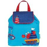 Stephen Joseph Toddler Boys Quilted Backpack Nautical, Royal Blue/Sky Blue/Red, One Size [並行輸入品]
