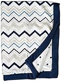 Just Born Plush Blanket, Chevron/Star/Navy