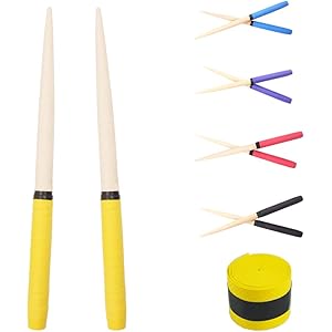 Yiteng マイバチ 交換用グリップ 太鼓の達人 ゲームセンター用 太鼓 先尖型 2本1組 予備グリップテープ付き ロ…