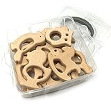 Kissteether DIY看護ジュエリーコンビネーションパッケージ15pcsオーガニックナチュラルブナ木製のおもちゃの手カット動物の赤ちゃん木製のTeether赤ちゃんのTeetherのおもちゃセ