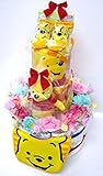 出産祝い オムツケーキ 豪華３段おむつケーキ ディズニー３M 男女共用 くまのプーさん