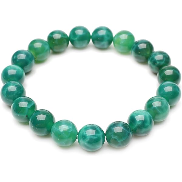 Amazon.co.jp: 【 福縁閣 】緑龍紋瑪瑙 グリーンドラゴンアゲート 14mm