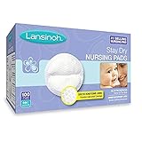 Lansinoh breathable waterproof layer keeps Stay Dry Disposable Nursing Pads, 100 Count by Watchy Sho