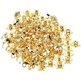 100個のゴールデンスターボタン、五芒星ボタンDIYクラフト、シャツブラウス、縫製、手作り、衣類用(1/2インチ)