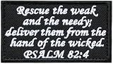 ワッペン 旧約聖書 詩篇 PSALM 82章4節 マジックテープ（ベルクロ・面ファスナー）着脱 ミリタリー サバゲー 刺繍パッチ