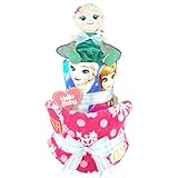 おむつケーキ アナと雪の女王 2段 出産祝い ベビーギフト フェイスタオル ウォッシュタオル ぬいぐるみ アナ雪 アナ エルサ anayuki1_2
