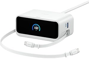 Anker Nano Charging Station (7-in-1, 100W, 巻取り式 USB-C ケーブル) (USBタップ 電源タップ) 【PSE技術基準適合】MacBook iPad iPhone Galaxy Android ホワイト