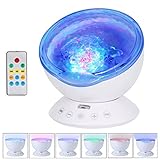 リモートコントロールOcean WaveプロジェクタNight Light with組み込みミニ音楽プレーヤー& # xff08 ; 12 LEDビーズ、7カラフルなライトモード& # xff09 ;