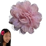 Peony Flower Hair Clip - Girl TruStay Clip - Best NO Slip Barrette For Fine Hair (GD5-Pink) by Twink