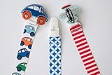 2016 Design - PACIFIER CLIP / HOLDER, 3 Clip Gift Pack, Boys Designs - Cartoon Character, Fits Any P