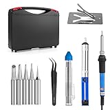 Soldering Iron, ONEVER 60W 110V Adjustable Temperature Welding Soldering Iron Kit with Tool Carry Ca