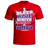 NFL Buffalo Bills Football " I Bleedブルーホワイト&レッド – Go Buffalo！」Tシャツ、ブルー、XXL