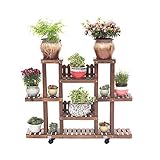 LXLA- フロアスタンドプランターラダーウッドフラワーポットスタンドハーブ植物鉢植えプラントディスプレイラックリビングルームバルコニーマルチレイヤーシェルフ屋内120×22×90cm (色 : Wi