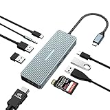 10イン1 USB Cハブ Tymypアダプターハブ 4K HDMI付き 2 x USB 3.0 USB-C 3.0データ転送 2 x USB 2.0 100W充電 SD/TF オーディオジャック ノートパソコン/iPad用