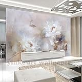 bzdhwwh Large 3d壁画壁ペーパーホワイトHand Painted Flower Papel壁画3d壁壁画壁紙のリビングルーム3d写真壁画 6989548243176