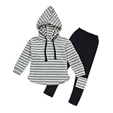 Tovadoo 子供服 ベビー服 男の子 パーカー+ズボン 秋冬 長袖 縞模様 つぎ模様 韓国風 ファッション 多色 3-7歳 旅行 プレゼント