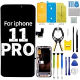 iPhone 11 Pro用スクリーン交換、LCDディスプレイ3Dタッチデジタイザーアセンブリ、iPhone 11 Proスクリーン交換用5.8インチ(モデルA2172、A2402、A2404、A2341、A2406、A2408、A2407)と互換性あり、修復ツールとスクリーンプロテクターが含まれています