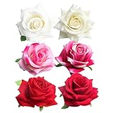 Perfk 7色選べ10個入り つぼみ ローズ バラ 花部分のみ 花びら 花ヘッド 結婚式 造花 ホーム装飾品 - 混合