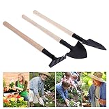Demiawaking ガーデニングツール 移植ごて スコップ 熊手 シャベル 室内園芸 盆栽用などに 3本セット