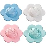 ソフトシリコン排水プロテクターを吸引カップのポップアップ最も簡単なヘアキャッチャー( Large ) 4 flower Miao-FangLouGaiZaoZhao