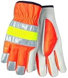 Memphis Glove 36111XL Premium Grain Goatskin Style Keystone Thumb Gloves with 3M Retro-Reflective St