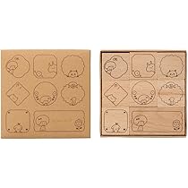 Amazon.co.jp: 木製スタンプセット mizutama マークス パターン MZT