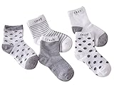 [インソミラ] InSomila 夏 子供のソックス 綿 子供靴下 キッズ ソックス 超薄型 メッシュ 5足 セット 女の子 男の子 ベビー シンプル カラー 柔らかい (M, グレー)