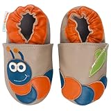 モモ ベビー 乳児/幼児用ハングリー毛虫デザイン ソフト ソール レザーシューズ ネイビー 0-6ヶ月/米国乳児用サイズ1-2.5 M (インポート)