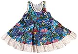 ハンドメイド　コットンフリルドレス　MAUI, HAWAII（トロピカルフィッシュ）サイズ12mo/18mo/2/3/4 (3)