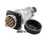 uxcell 丸型コネクタ PLS24-12 12ピン AC 250V 7A 2000 MOhm プラスチック