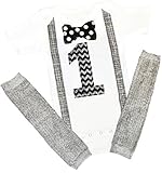 1stベビー男の子最初誕生日Onesie Classy衣装セット蝶ネクタイシャツブラックホワイト US サイズ: S カラー: ホワイト