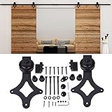 Slidingバーンドアトラックハードウェアキットfor Single木製ドア( Jスタイル) 12 Ft (2*6ft)/Diamond Style Door track