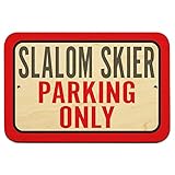 Slalom スキーER駐車場のみ 9 x 6 Wood 符号