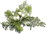 6インチPineクリップGlitteredホリーの葉 6 Inch ホワイト 2218340