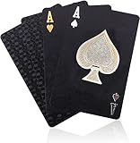 プラスチック製 マジックトランプ ブラック ゴールド 防水トランプ パーティー 集会 ゲーム