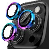 Podick カメラフィルム iPhone 16 Pro/16 Pro Max用 カメラカバー 9H強化ガラス アルミ合金 アイフォン16プロ/16Pro Max用 カメラ保護 キズ防止 耐衝撃 高透過率 黒縁取り 露出オーバー防止 極薄 レンズカバー プロテクター カラフル