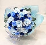 プリザーブドフラワー/ ブルー花束　LL