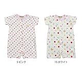 【SiShuNon/シシュノン】 ガールズ半袖ロンパース ガールズ ウサギ 水玉 ドット 半袖 ロンパース 80 15 ホワイト
