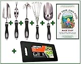Summer Gardening Sale! Deluxe 7-Pc. Bond Manufacturing Stainless Steel Gardening Tool Set with Garde