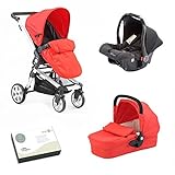 ベビーエレガンスBaby Elegance ベビーカーBeep Twist Travel System 赤 17kg 0ヶ月~ 36ヶ月対象 3D折り畳みで