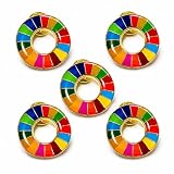 【国連本部公式最新仕様/インボイス制度対応】SDGs バッジ 25mm 金色丸み仕上げ SDGsバッチ ピンバッチ SDGs 帽子 バッグにも最適 かわいい 留め具15個付き (5個)