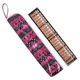 楽しく計算おしゃれそろばんセット(木製・23桁)　リボンとレース模様でプリティcute（ブラック）　日本製　N5701020